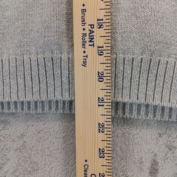 Gap Womens Sweater Cotten Knit Gray White Striped Crew Neck Casual Size M - Picture 4 of 10